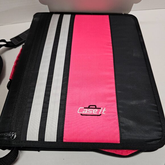 New Case It 2 in1 Dual 3 Ring Binder Dividers Mesh Pockets Folder Shoulder Strap - Picture 14 of 16